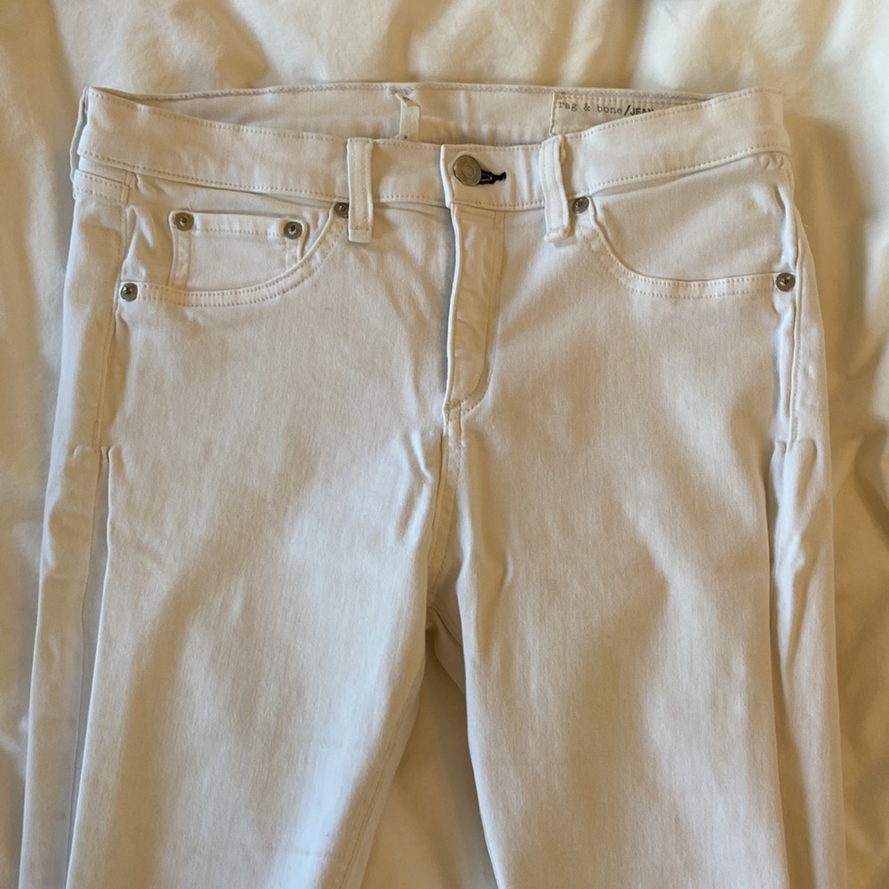 RAG & BONE high rise skinny stretch white jeans